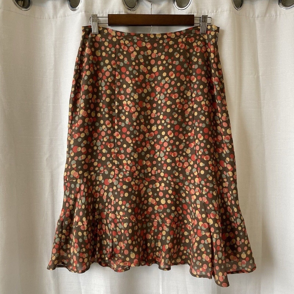 valerie stevens petites 100% silk skirt Size 8P Polka Dots Y2K - Picture 1 of 13